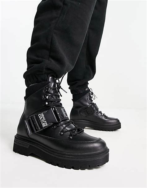 Versace Jeans Couture Syrius strap boots in black 